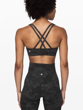 lululemon athletica Align Black Camo Strappy Back Sports Bra and Leggings